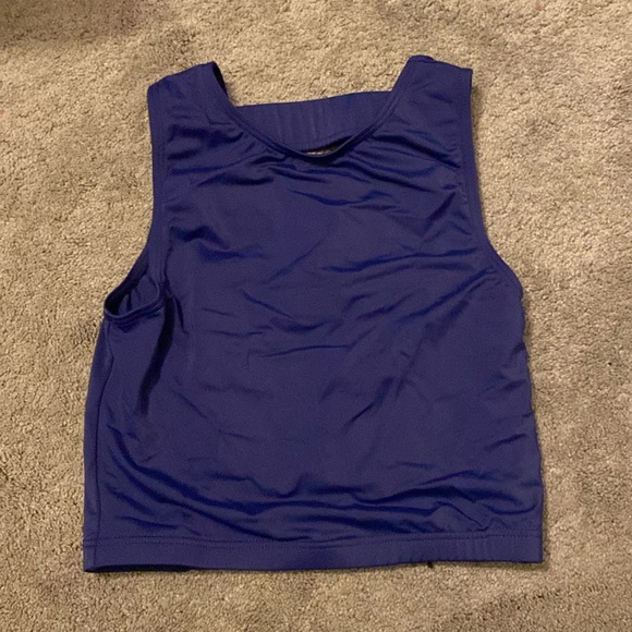 balera Tops - navy blue dance crop top, small adult, really cool back, only worn once